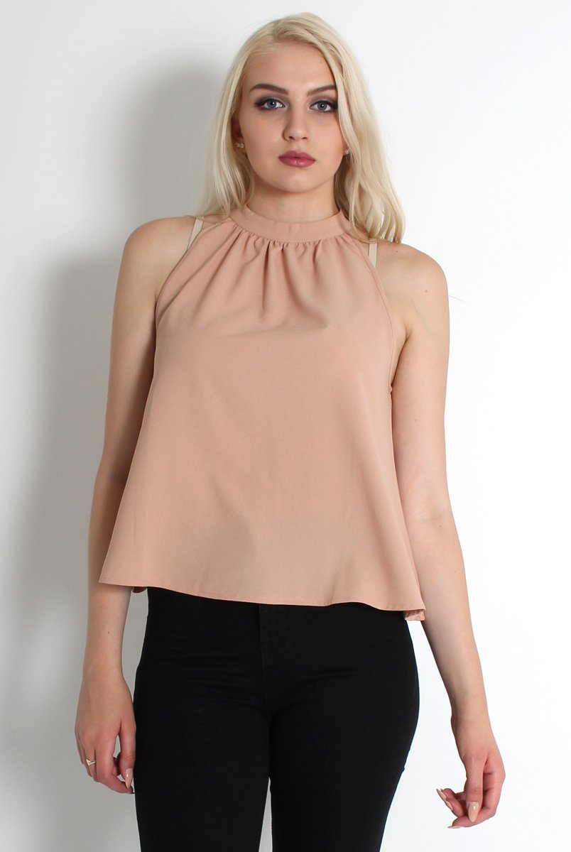 Bailey Nude High Neck Top-Tops