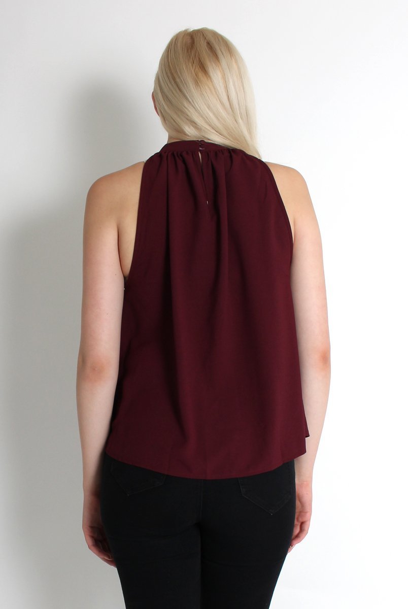 Bailey Wine High Neck Top-Tops
