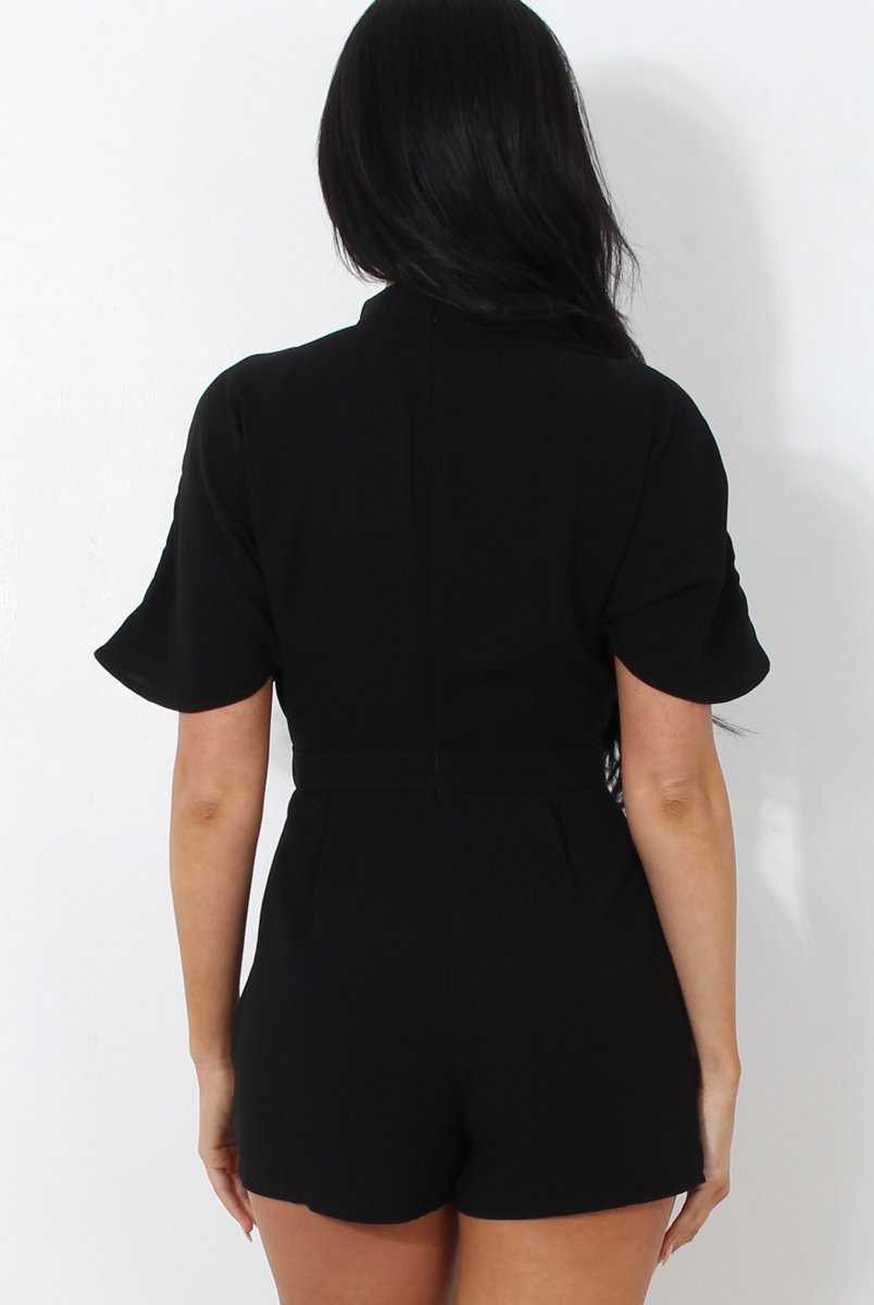 Ballon Black V Front Playsuit-Playsuits