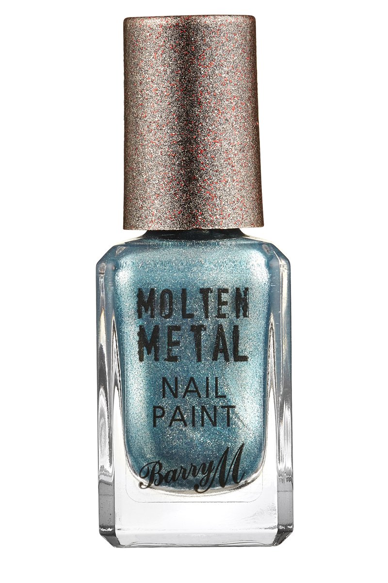Barry M Molten Metal Nail Paint in Blue Glacier-Nails