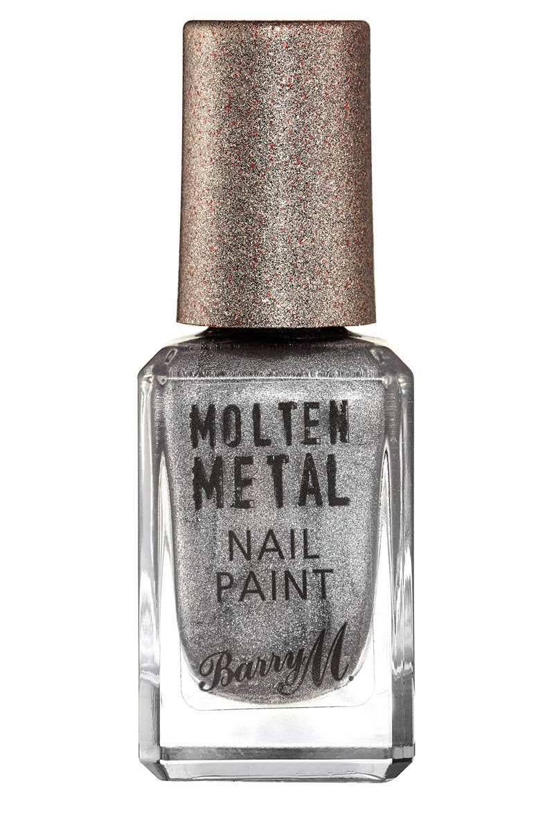 Barry M Molten Metal Nail Paint in Silver Lining-Nails