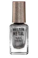 Barry M Molten Metal Nail Paint in Silver Lining-Nails