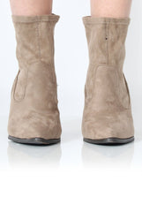 Bay Beige Suede Ankle Boots-Boots