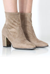 Bay Beige Suede Ankle Boots-Boots
