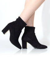 Bay Black Suede Ankle Boots-Boots