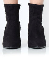 Bay Black Suede Ankle Boots-Boots