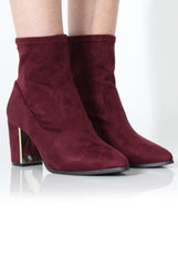Bay Wine Suede Ankle Boots-Boots