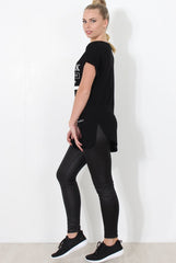 Beau Black Slogan Top-Tops