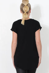 Beau Black Slogan Top-Tops