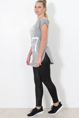 Beau Grey Slogan Top-Tops