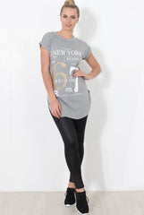 Beau Grey Slogan Top-Tops