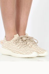 Beige And Camel Textured Trainers - Saint-Trainers