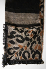 Beige Black Leopard Print Knit Scarf - Addelyn-Accessories