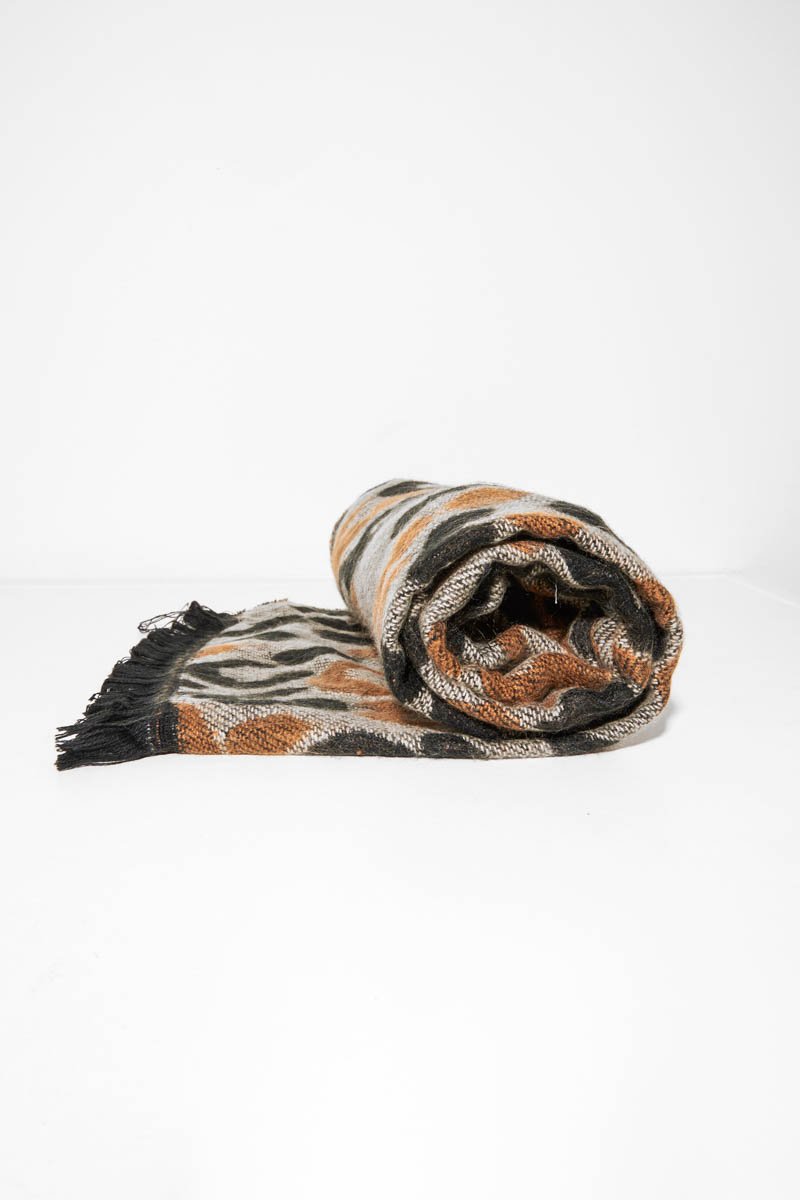 Beige Black Leopard Print Knit Scarf - Addelyn-Accessories