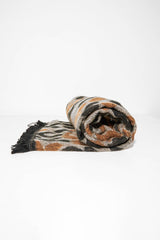 Beige Black Leopard Print Knit Scarf - Addelyn-Accessories