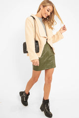 Beige Borg Waterfall Jacket - Milinda-Jackets