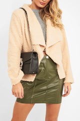 Beige Borg Waterfall Jacket - Milinda-Jackets