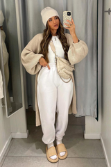 White Oversized Joggers - Erica