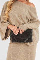 Beige Cable Knit Jumper Midi Skirt Co-Ord - Mahari-Co-ords