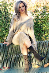 Beige Cable Knit Jumper Midi Skirt Co-Ord - Mahari-Co-ords