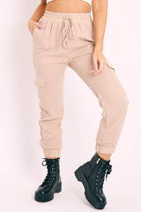 Beige Cargo Pocket Joggers - Teigen-Joggers