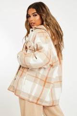 Beige Check Pocket Front Shacket - Misa-Shacket