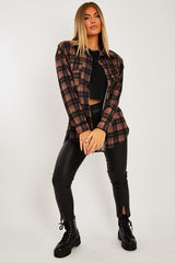 Beige Checked Pocket Front Shirt - Haily-Shirts