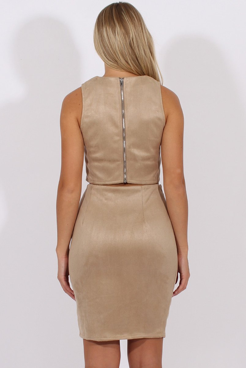 Beige Faux Suede Co-ord - Dorley-Co-ords