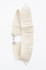 Beige Faux Suede Fringe Detail Choker - Shona-Chokers