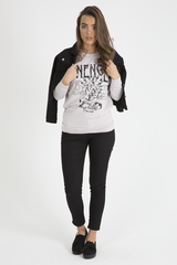 Beige Heavy Metal Cold Shoulder Jumper - Neve-Jumper