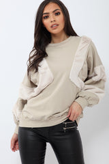 Beige Jumper with Fur on Front and Sleeves - Mercedes-Jumper
