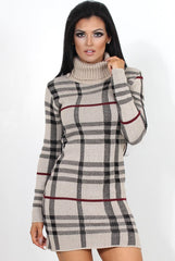 Beige Knitted Jumper Dress-Kande-Dresses