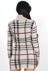 Beige Knitted Jumper Dress-Kande-Dresses