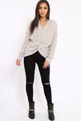Beige Knot Knit Jumper - Kerri-Jumper