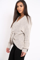 Beige Knot Knit Jumper - Kerri-Jumper