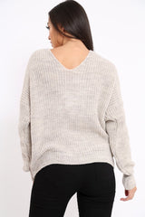 Beige Knot Knit Jumper - Kerri-Jumper