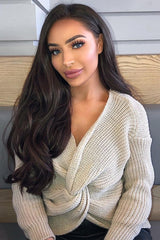 Beige Knot Knit Jumper - Kerri-Jumper