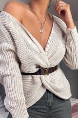 Beige Knot Knit Jumper - Kerri-Jumper