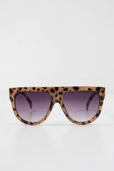 Beige Leopard Oversized Square Frame Sunglasses - Mylen-Sunglasses