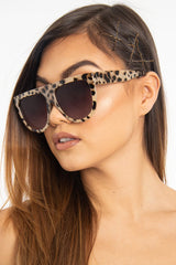 Beige Leopard Oversized Square Frame Sunglasses - Mylen-Sunglasses