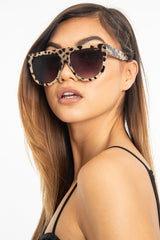 Beige Leopard Oversized Square Frame Sunglasses - Mylen-Sunglasses