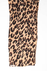 Beige Leopard Print Chiffon Scarf - Adell-Accessories
