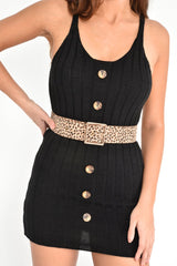 Beige Leopard Print Wide Belt - Myanni-Belts