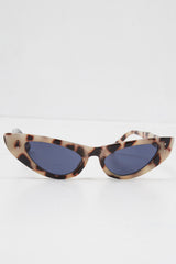 Beige Leopard Slim Cat Eye Sunglasses - Maribel-Sunglasses