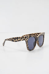 Beige Leopard Square Frame Oversized Sunglasses - Leyli-Sunglasses