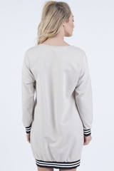 Beige Lies Slogan Jumper Dress - Ellie-Jumper