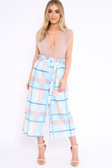 Beige Mesh V-Plunge Bodysuit - Malie-Bodysuits