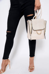 Beige Multi Way Adjustable Ring Front Bag - Olina-Bags