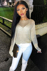 Beige Open Knit Backless Tie Back Jumper - Holdyn-Jumper