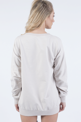 Beige Oversized Ruched Sleeve Jumper Dress - Hayley-Jumper